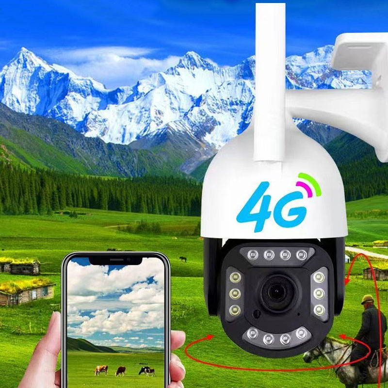 4g摄像头无网络不用wifi手机远程插卡监控器360度家用室外摄影